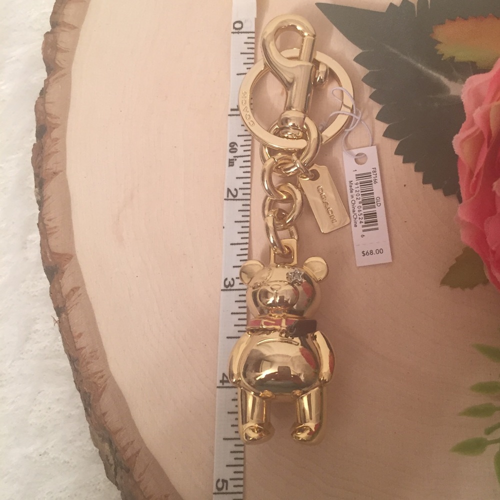 COACH 3D BEAR BAG CHARM KEYCHAIN - Picture 7 of 7